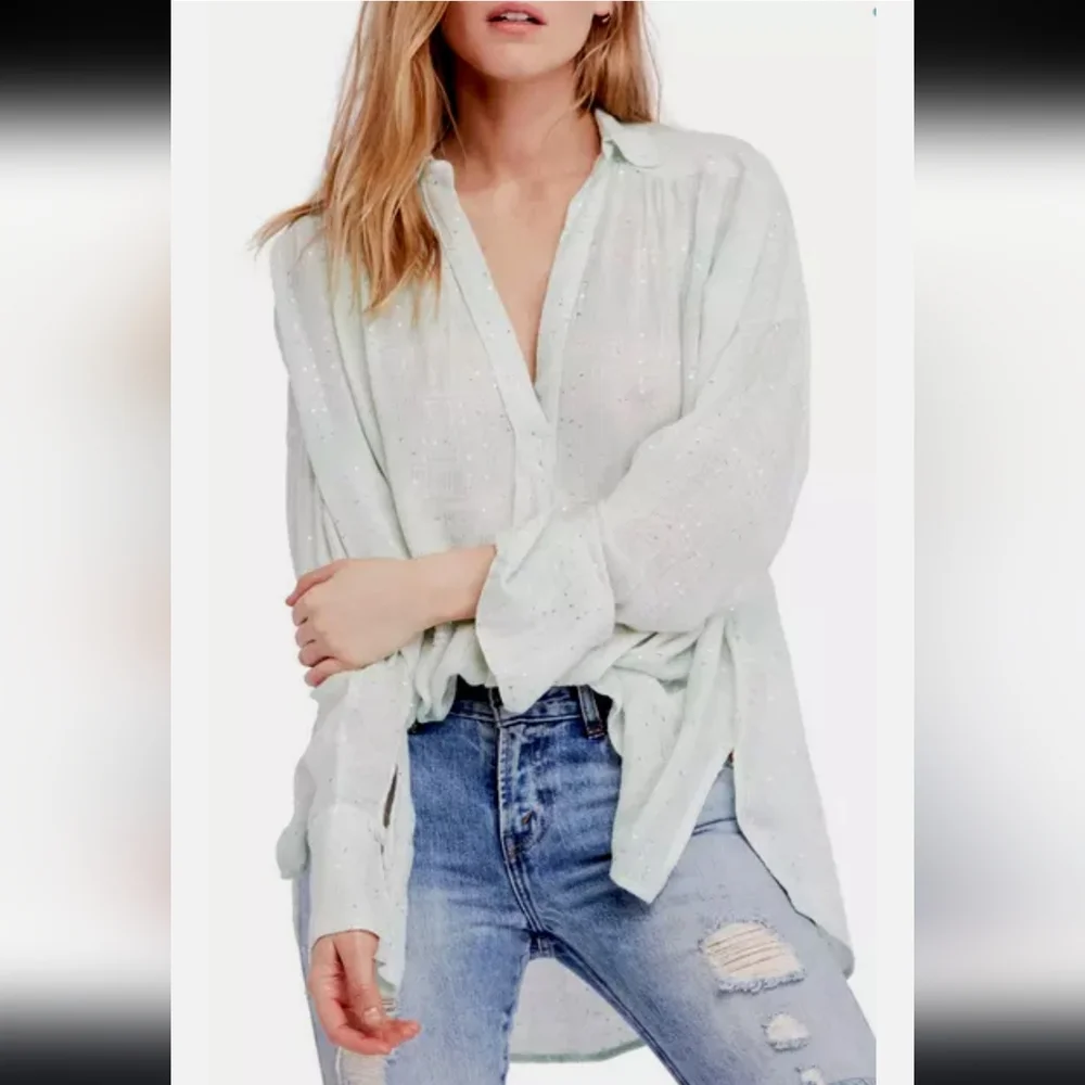NWT M Free People Fearless Love Bell Sleeve Shirt - Picture 1 of 6